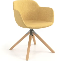 Sedia da Riunione Laure, Gambe in legno, Alta qualità, Imbottita