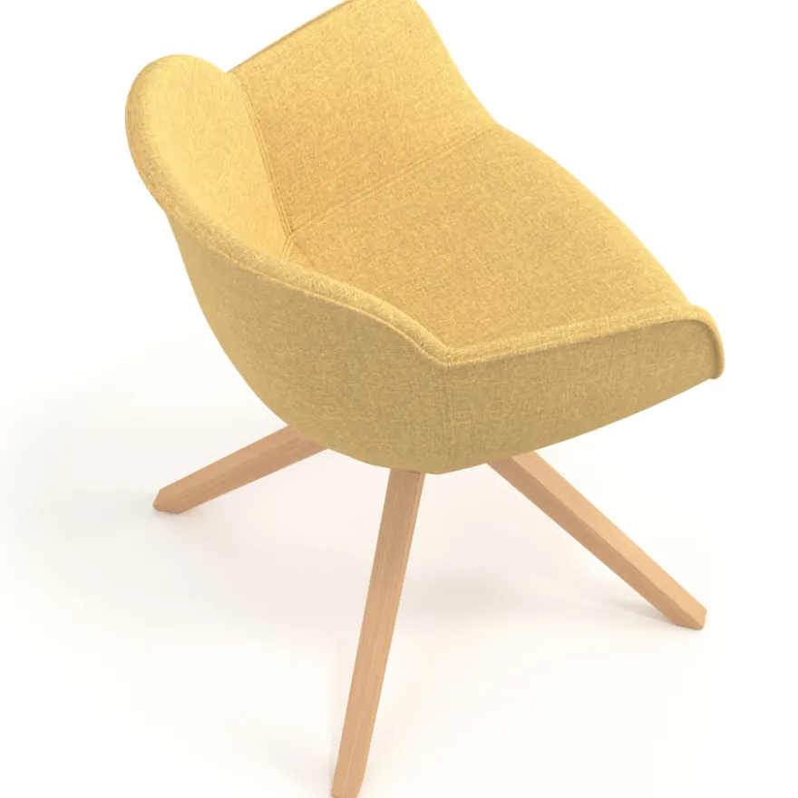 Sedia da Riunione Laure, Gambe in legno, Alta qualità, Imbottita