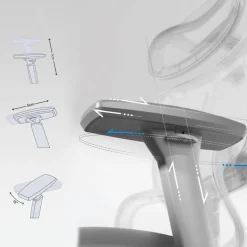 Sedia da scrivania ergonomica Sion con poggiapiedi estraibile