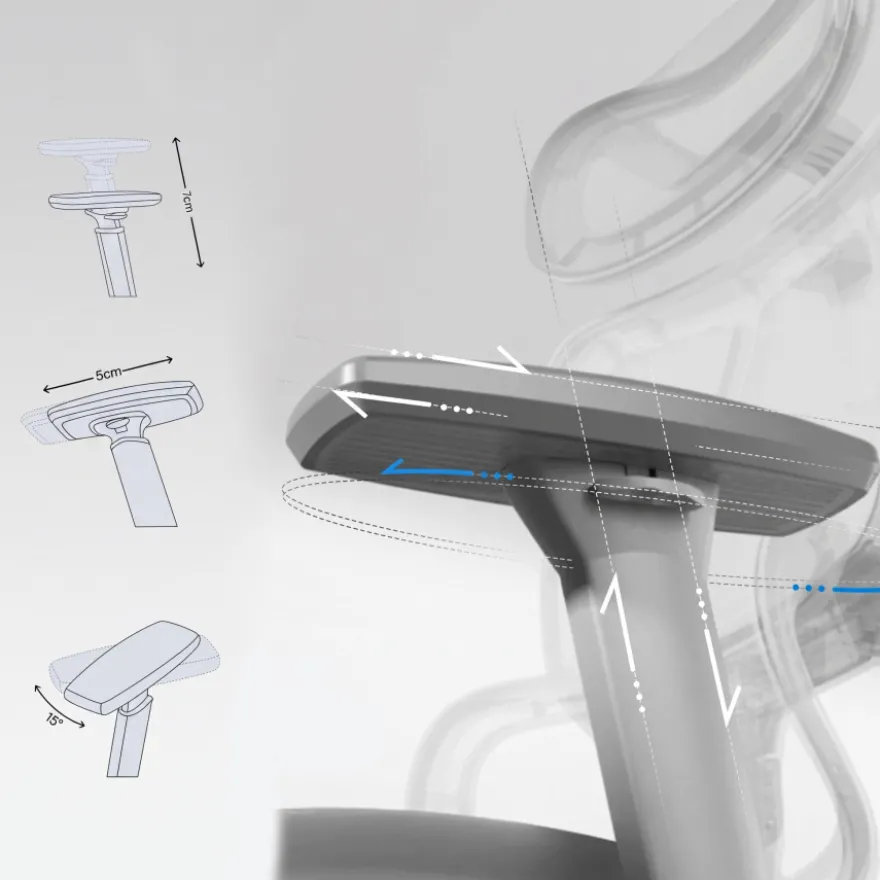 Sedia da scrivania ergonomica Sion con poggiapiedi estraibile