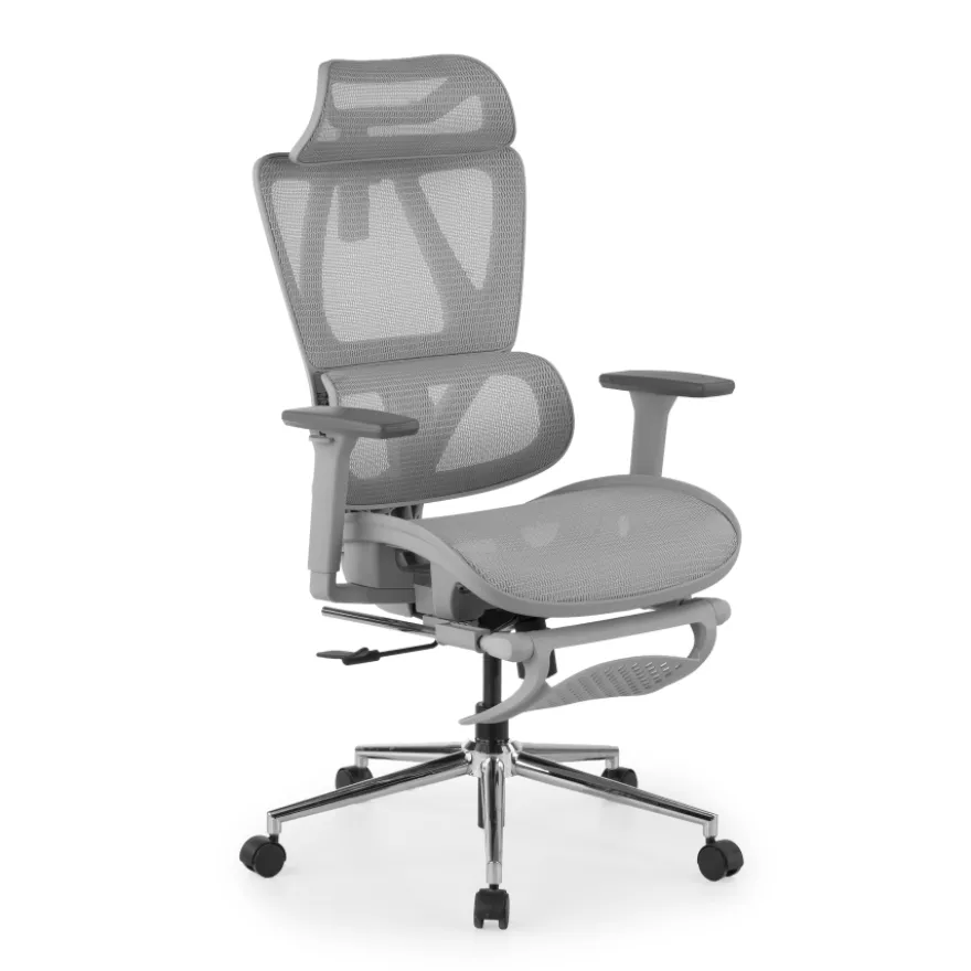 Sedia da scrivania ergonomica Sion con poggiapiedi estraibile