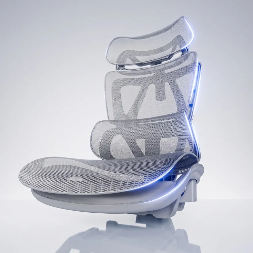 Sedia da scrivania ergonomica Sion con poggiapiedi estraibile