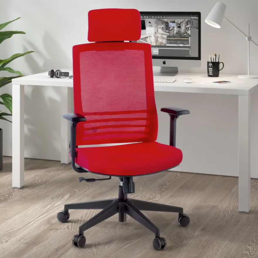 Sedia da Studio Magnum, con poggiatesta, rete