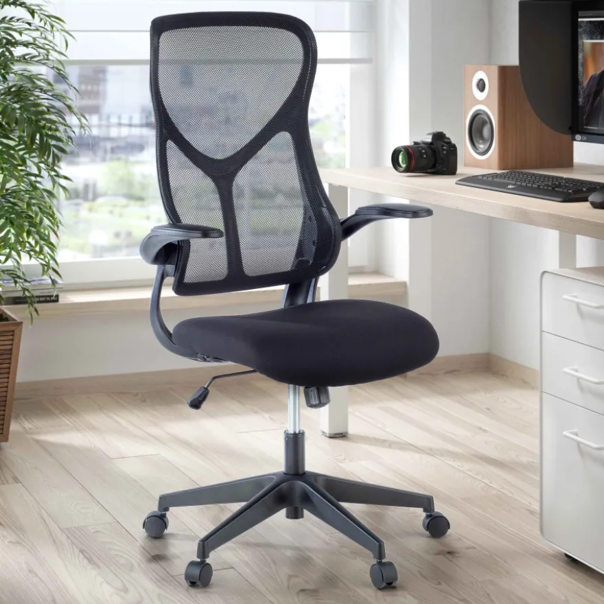 Sedia da studio Raptor, braccioli pieghevoli, schienale ergonomico