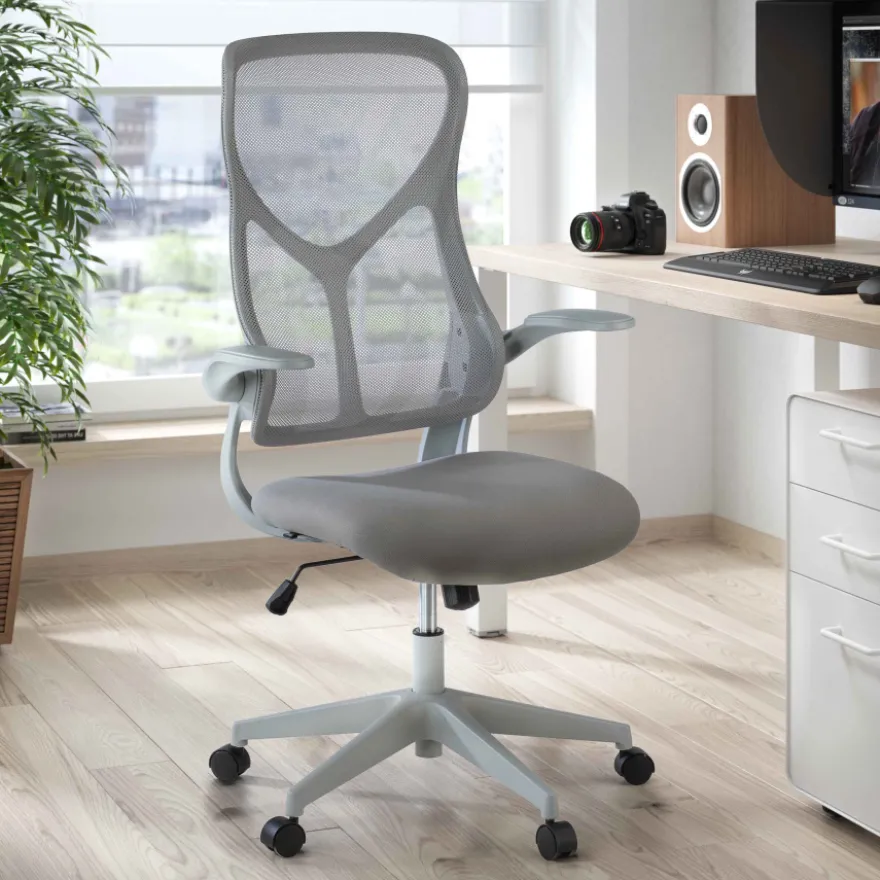 Sedia da studio Raptor, braccioli pieghevoli, schienale ergonomico