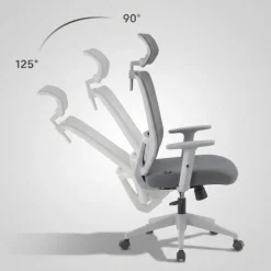 Sedia da ufficio Aria con poggiatesta e supporto lombare
