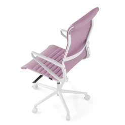 Sedia da ufficio design Cagliari, struttura bianca, schienale alto, ecopelle