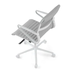 Sedia da ufficio Design Cagliari, struttura bianca, schienale basso, ecopelle