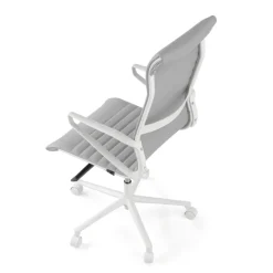 Sedia da ufficio design Cagliari, struttura bianca, schienale alto, ecopelle