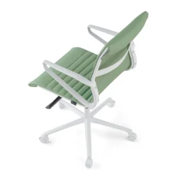 Sedia da ufficio Design Cagliari, struttura bianca, schienale basso, ecopelle