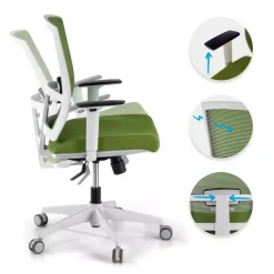 Sedia da ufficio ergonomica Akira white, meccanismo syncro