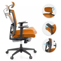 Sedia da ufficio ergonomica Akira con poggiatesta