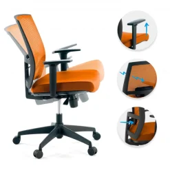 Sedia da ufficio ergonomica Akira, meccanismo syncro