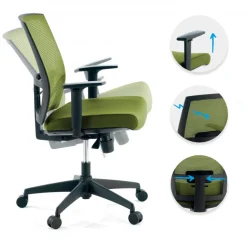 Sedia da ufficio ergonomica Akira, meccanismo syncro