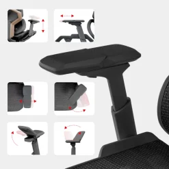 Sedia da ufficio ergonomica AeroMax con doppio supporto lombare