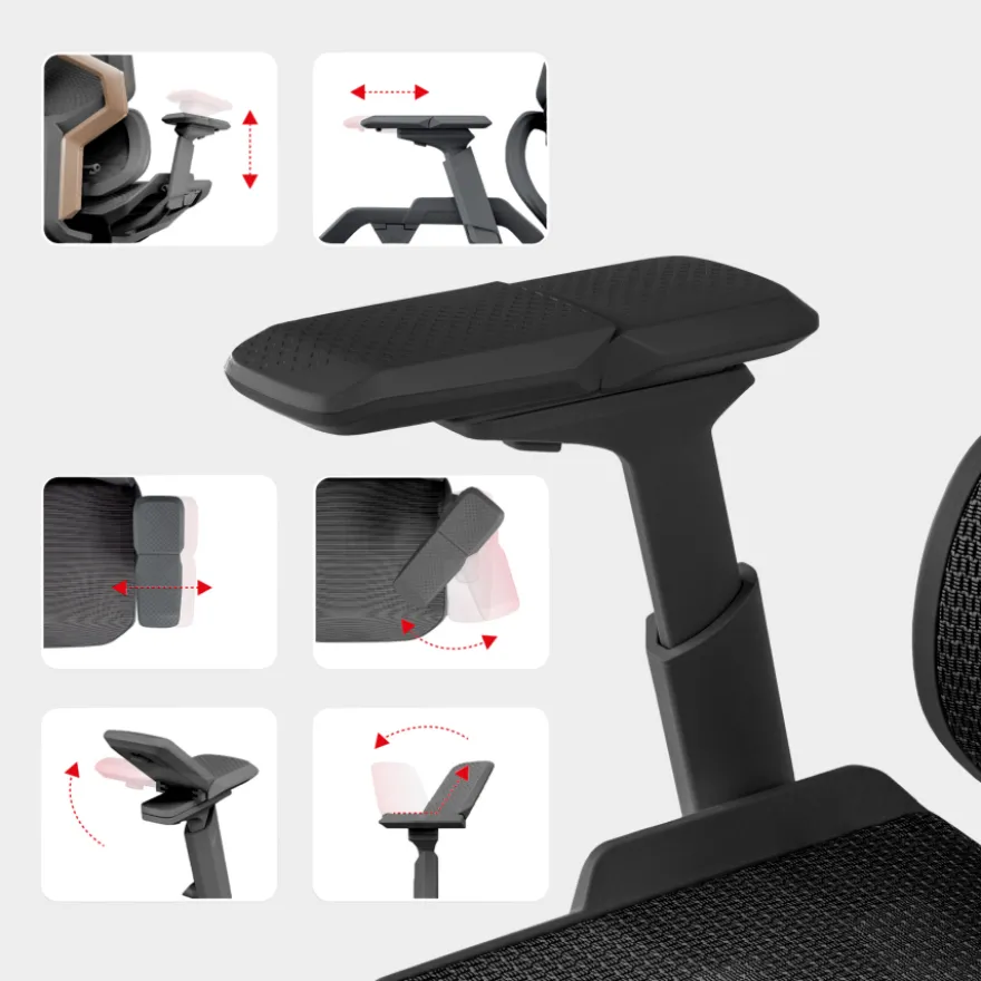Sedia da ufficio ergonomica AeroMax con doppio supporto lombare