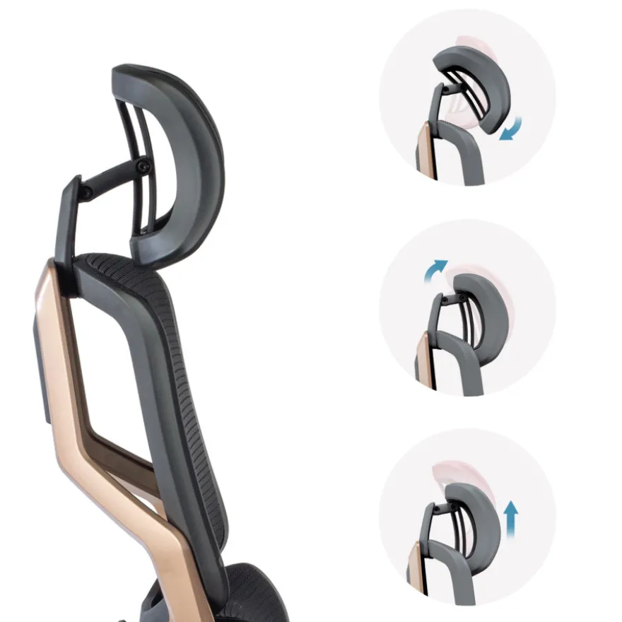 Sedia da ufficio ergonomica AeroMax con doppio supporto lombare