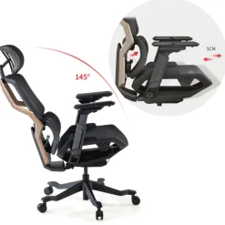 Sedia da ufficio ergonomica AeroMax con doppio supporto lombare