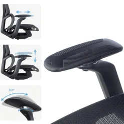 Sedia da Ufficio Ergonomica AeroFit, Alte Prestazioni, Struttura Nera