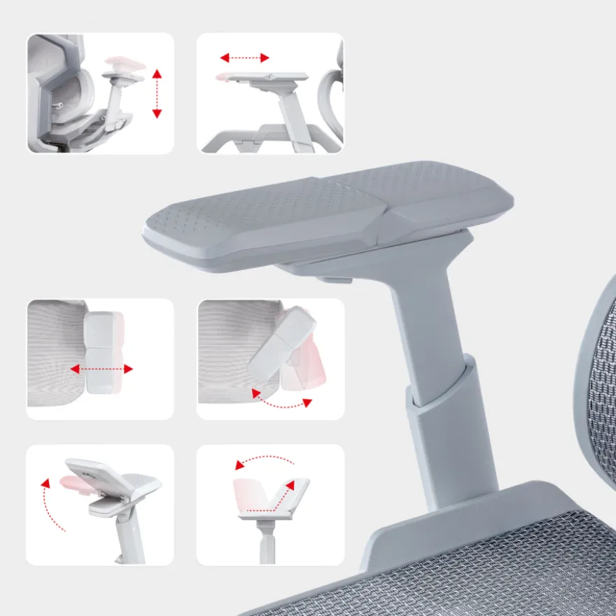 Sedia da ufficio ergonomica AeroMax white con doppio supporto lombare