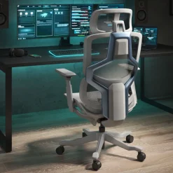 Sedia da ufficio ergonomica AeroMax white con doppio supporto lombare