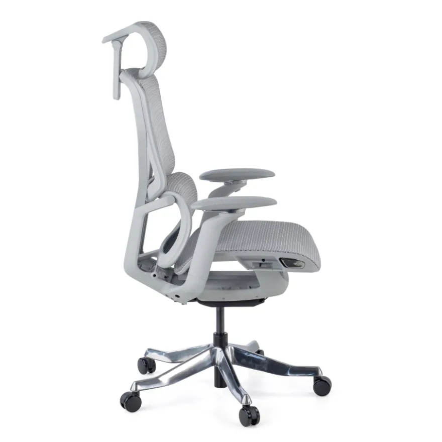 Sedia da Ufficio Ergonomica AeroFit, Alte Prestazioni, Struttura Bianca
