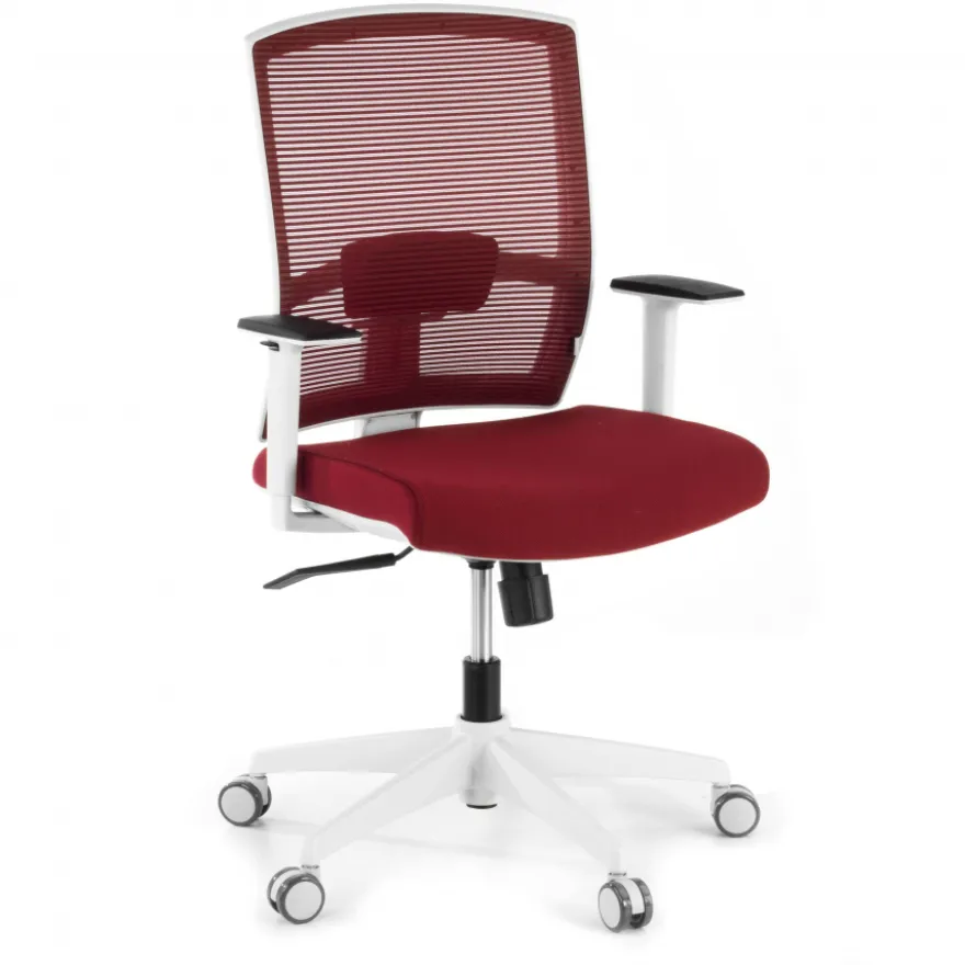 Sedia da ufficio ergonomica Akira white, meccanismo syncro