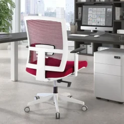 Sedia da ufficio ergonomica Akira white, meccanismo syncro