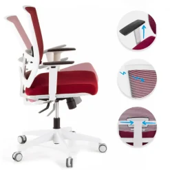 Sedia da ufficio ergonomica Akira white, meccanismo syncro
