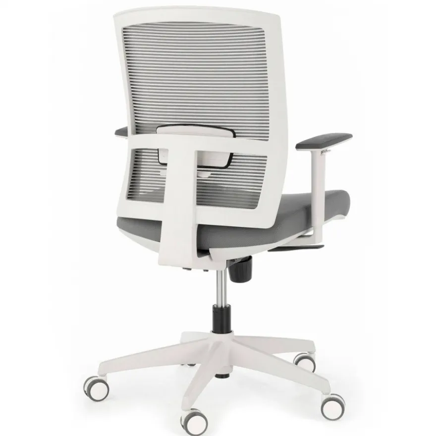 Sedia da ufficio ergonomica Akira white, meccanismo syncro