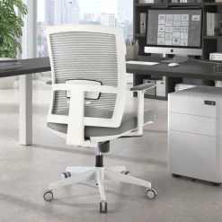 Sedia da ufficio ergonomica Akira white, meccanismo syncro