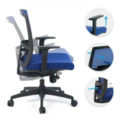Sedia da ufficio ergonomica Akira, meccanismo syncro