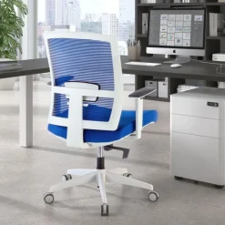 Sedia da ufficio ergonomica Akira white, meccanismo syncro