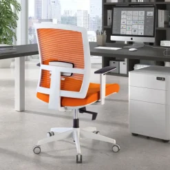 Sedia da ufficio ergonomica Akira white, meccanismo syncro