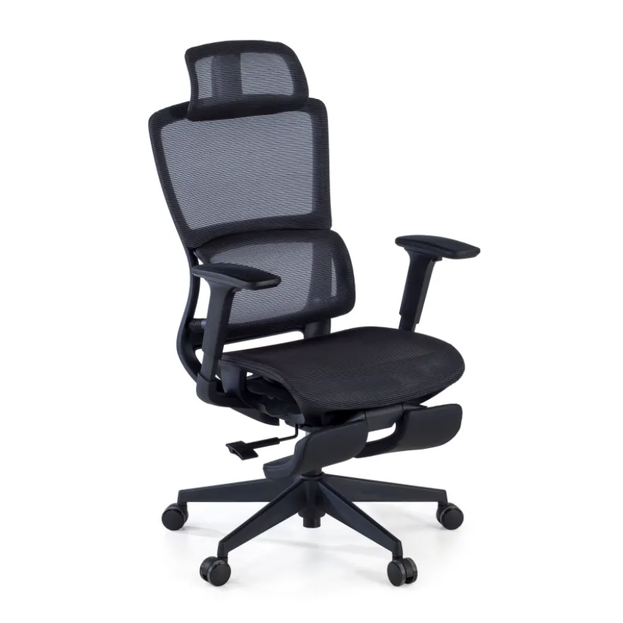 Sedia da ufficio ergonomica con poggiapiedi Balance Pro, Braccioli 3D