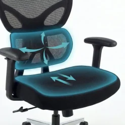 Sedia da Ufficio Ergonomica Erghos Air, Braccioli 3D, Seduta Imbottita