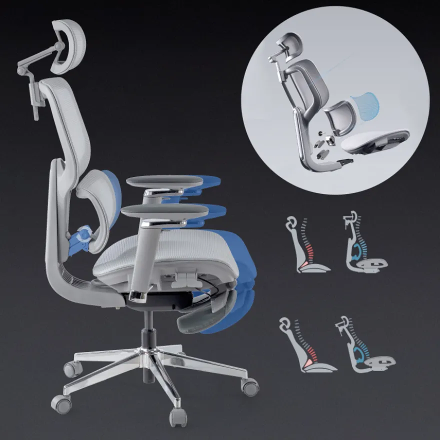 Sedia da ufficio ergonomica Erghos X2, supporto lombare flessibile