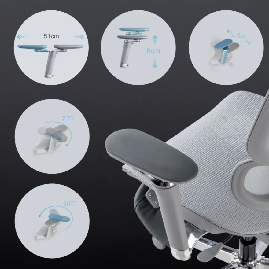 Sedia da ufficio ergonomica Erghos X2, supporto lombare flessibile