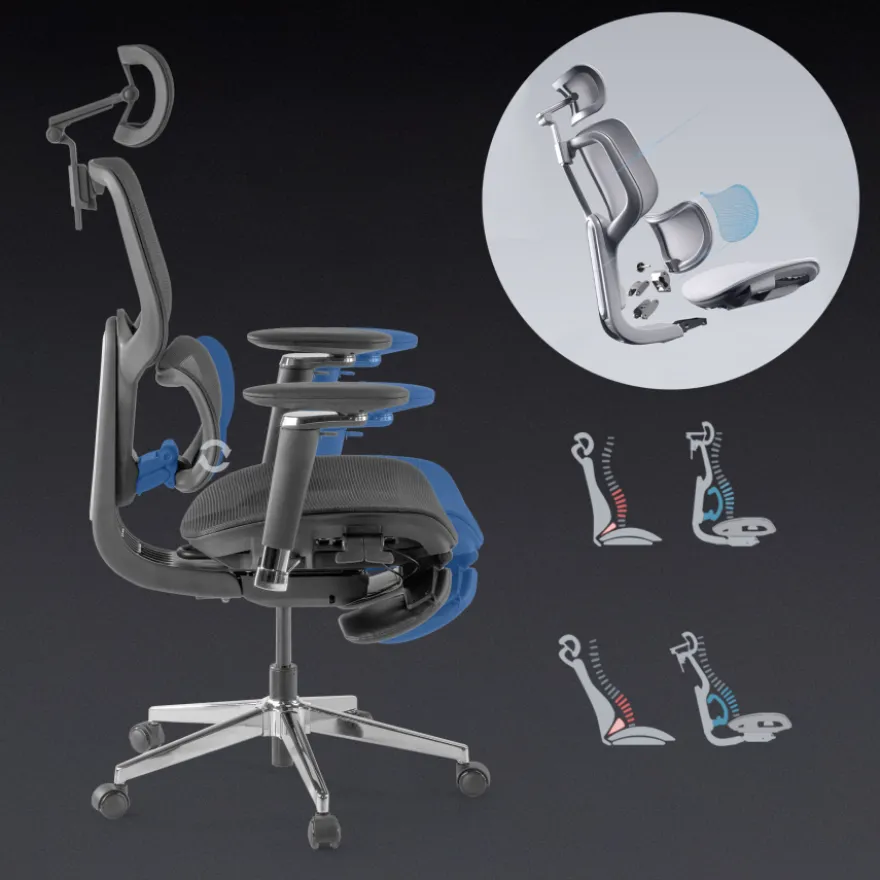 Sedia da ufficio ergonomica Erghos X2, supporto lombare flessibile