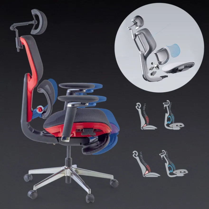 Sedia da ufficio ergonomica Erghos X2, supporto lombare flessibile