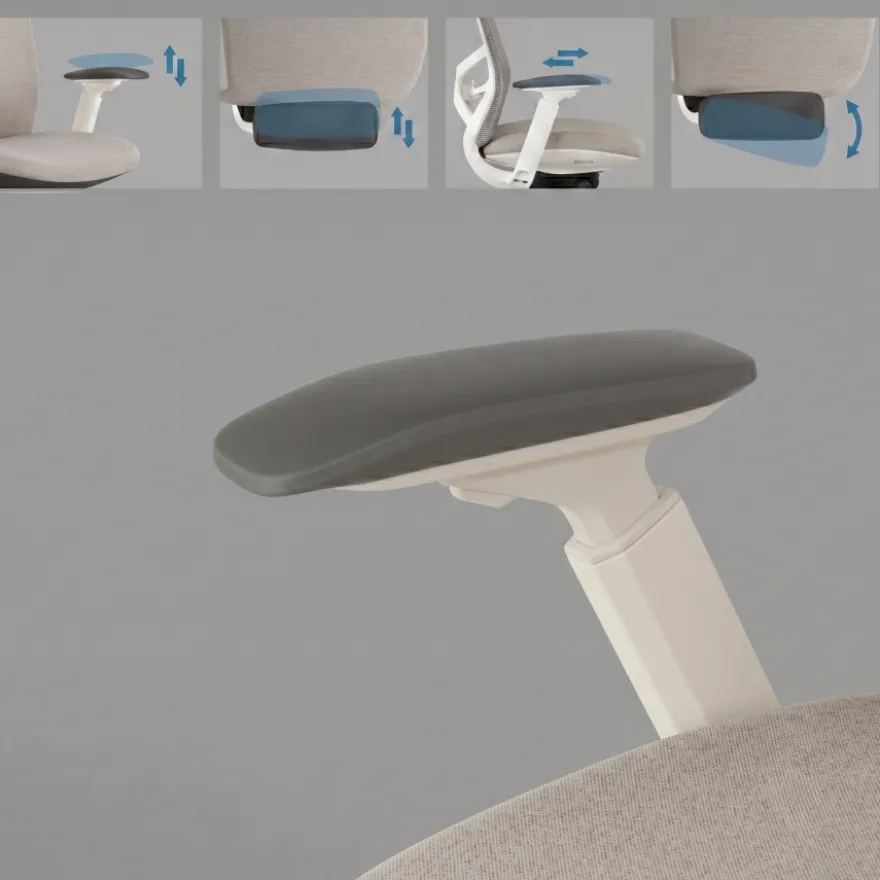 Sedia da ufficio ergonomica Gemini, braccioli 4D e supporto lombare