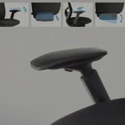 Sedia da ufficio ergonomica Gemini, braccioli 4D e supporto lombare