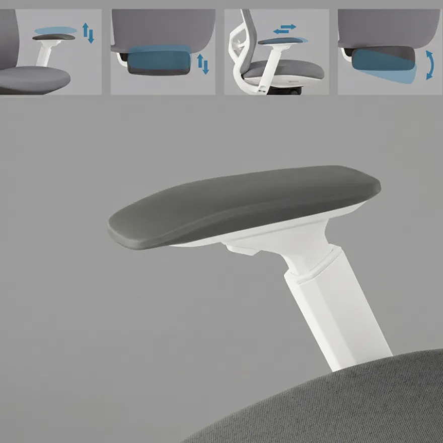 Sedia da ufficio ergonomica Gemini, braccioli 4D e supporto lombare