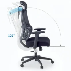 Sedia da Ufficio Ergonomica Orbit con Poggiatesta, Supporto Lombare
