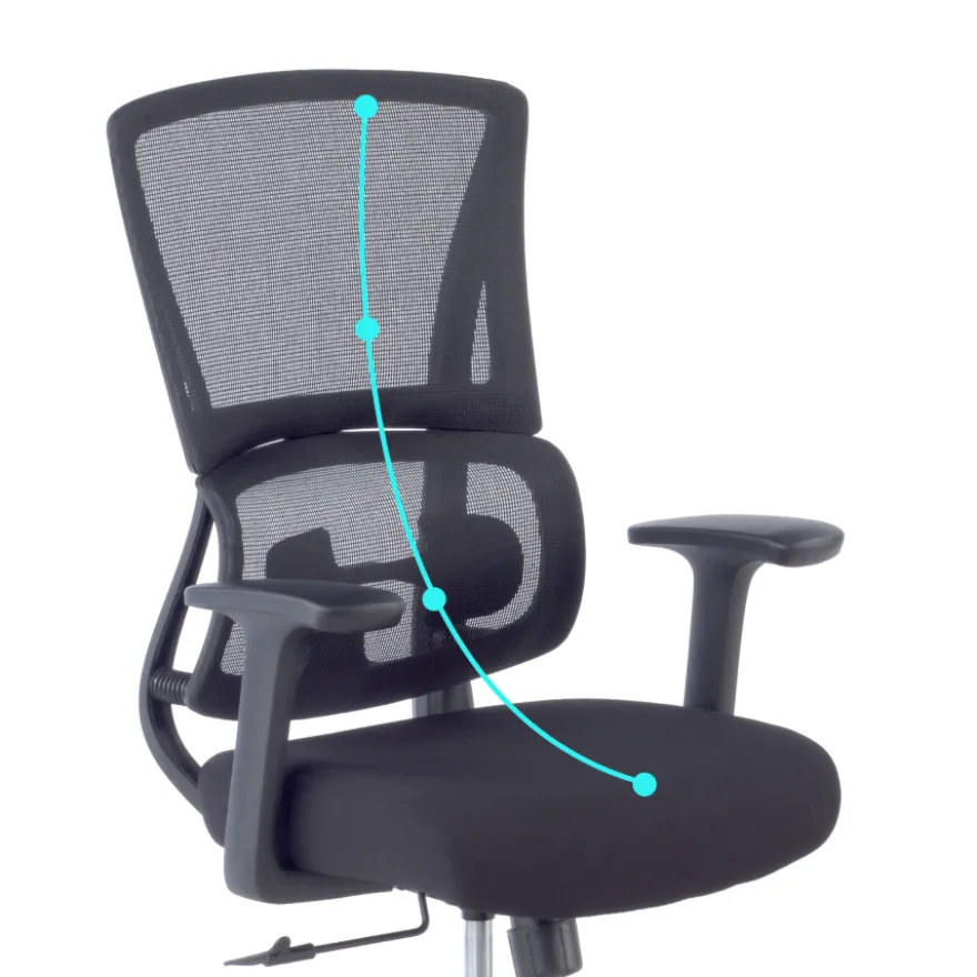 Sedia da Ufficio Ergonomica Orbit con Supporto Lombare, Seduta Imbottita