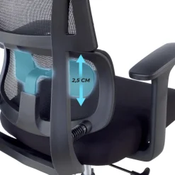 Sedia da Ufficio Ergonomica Orbit con Supporto Lombare, Seduta Imbottita