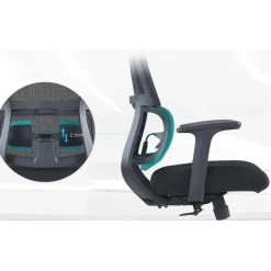 Sedia da Ufficio Ergonomica Orbit con Supporto Lombare, Seduta Imbottita
