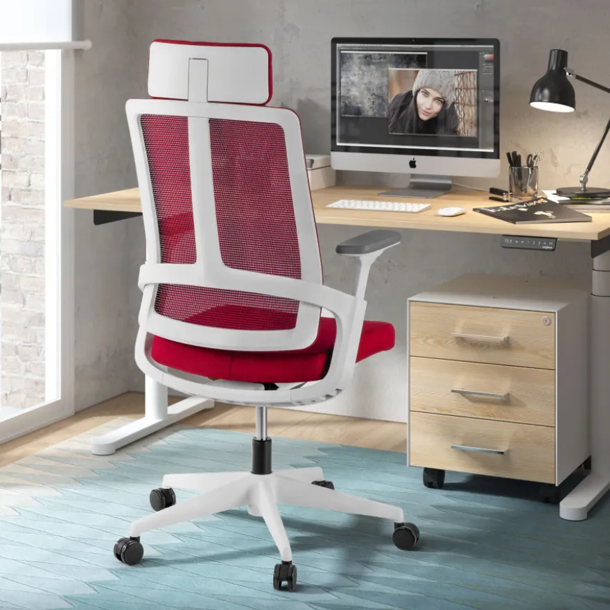Sedia da Ufficio Ergonomica Team white, Tecnologia e Design