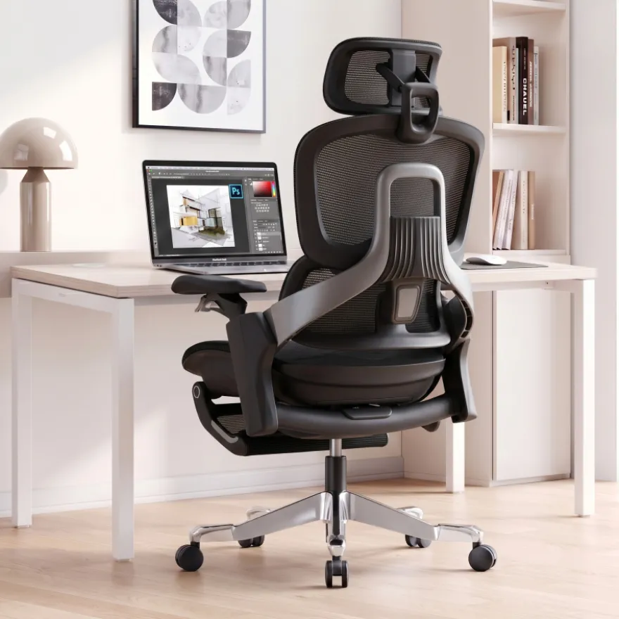Sedia da ufficio ergonomica ZenMax con poggiapiedi, massime prestazioni