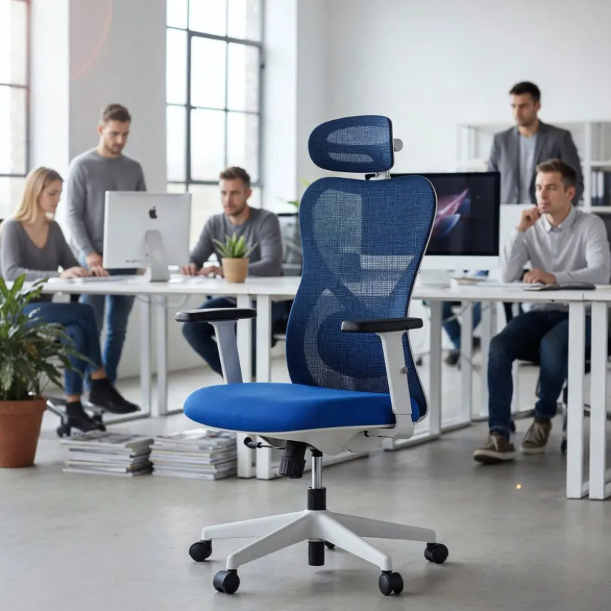 Sedia da Ufficio Fusion White, supporto lombare